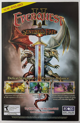 EverQuest II Sentinel's Fate Supreme Commander 2 Print Ad Poster Art Original PC