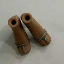 BRATZ SHOES HEELS YASMIN FOREVER DIAMONDZ 2006 SILVER GLITTER SPARKLE DOLL SHOES