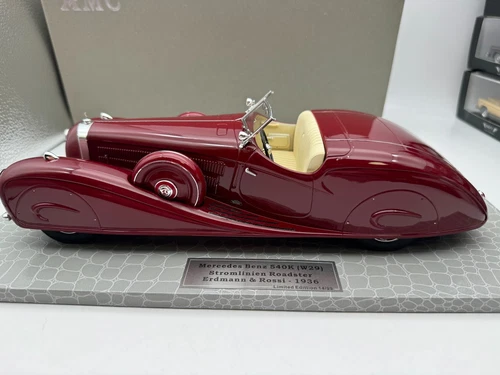 AMC 1/18 Mercedes Benz 540K W29 Stromllnien Roadster 1936 Erdmann & Rossi Red - Picture 6 of 16