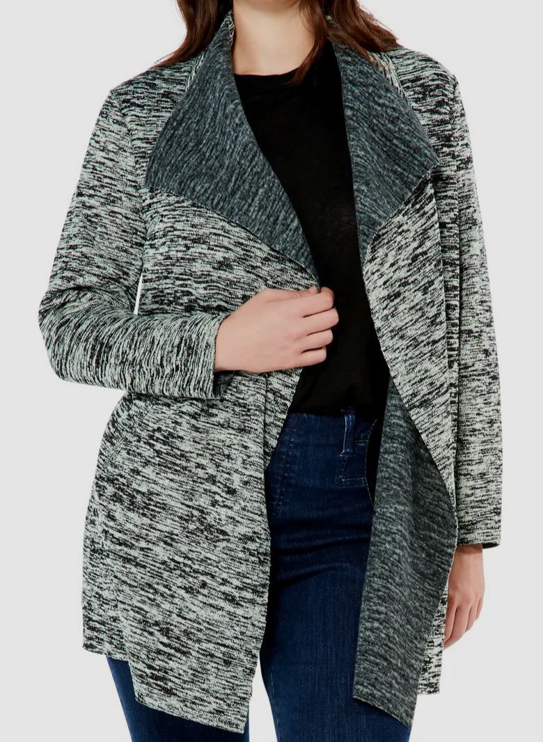 $158 Nic Zoe Women's Black Space Dye Lounge Around Jacket Coat