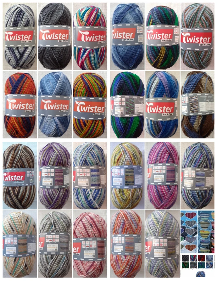 100g SOX 4 Color Sockenwolle 4-fach 4f Sockengarn 4-fäd Strumpfgarn 49,50€/kg