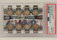 2022 Leaf Lumber - 1977 Hit Kings Game Used Bat #4/6 - Carew/Brett/Rice.. - PSA8