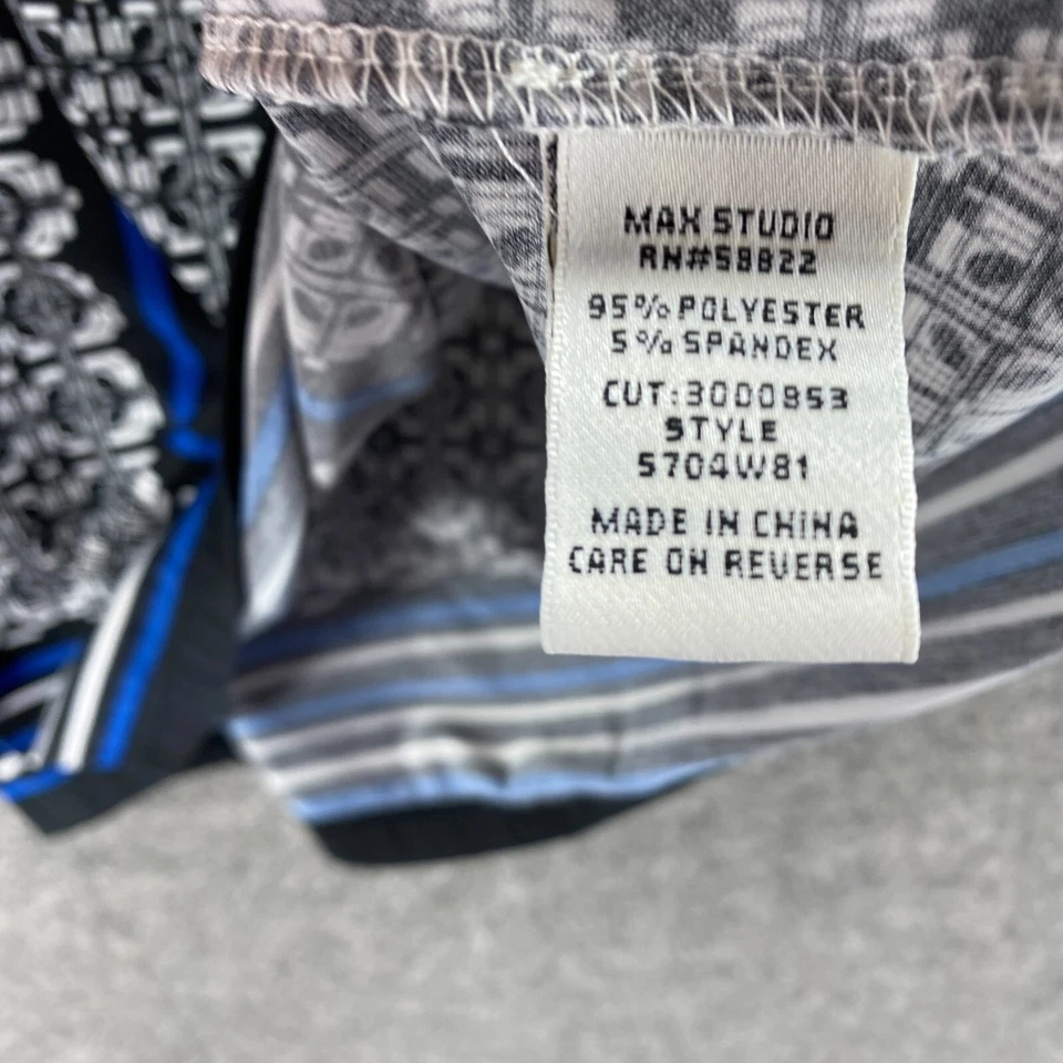 Max Studio блузка женщин M средний черный геометрический 3/4 рукав пуловер повседневный - Изображение 3 из 4