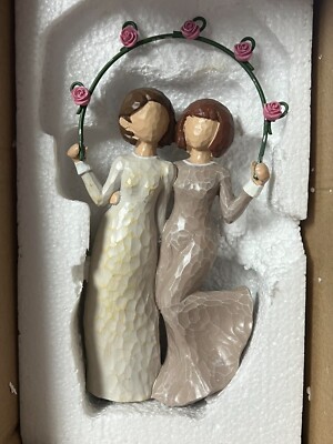 Love My Sisters Friends Forever, zwei Frauenstatuen, geformte handbemalte Figur