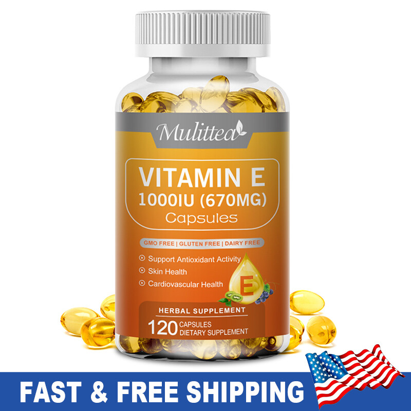 Vitamin E 1000IU Mixed Tocopherols Natural Antioxidant for Skin & Immune Support