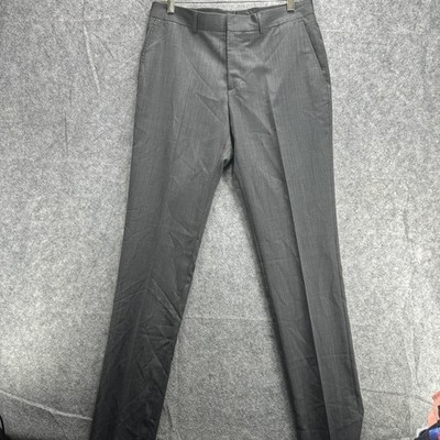 Class Roberto Cavalli Pants Mens 38 Gray Regular Fit Dress Wool Blend Italy