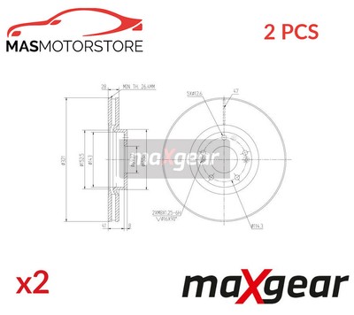 BREMSSCHEIBEN SATZ PAAR MAXGEAR 19-1812 2PCS A FÜR HYUNDAI SANTA FÉ II