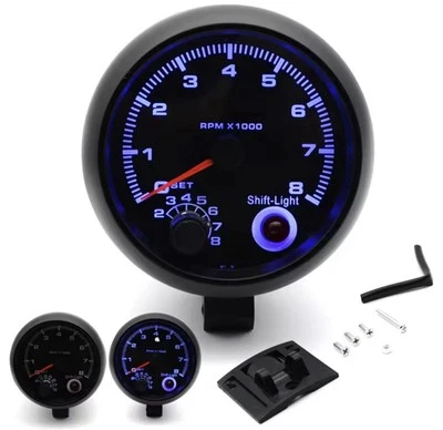 Contagiri Elettronico Universale Per Auto Benzina Con Led Blu 0-8000 RPM - Bild 1 von 4