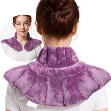 Microwavable Heating Pad for Neck, Shoulders, and Back - Weighted Neck Warmer wi