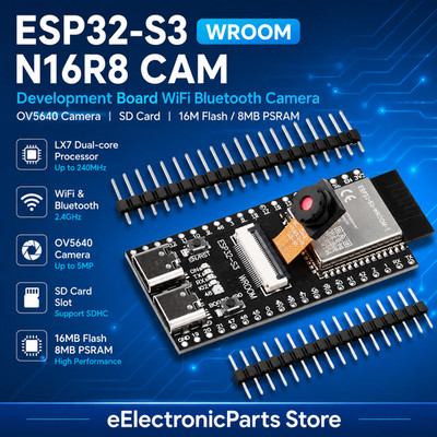 ESP32-S3 WROOM N16R8 CAM Development Board WiFi Bluetooth Camera OV5640 SD Card