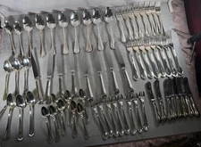 VTG CHRISTOFLE SPATOURS 64 PIECE LOT: X8 8 PIECE PLACE SETTINGS SILVER FLATWARE