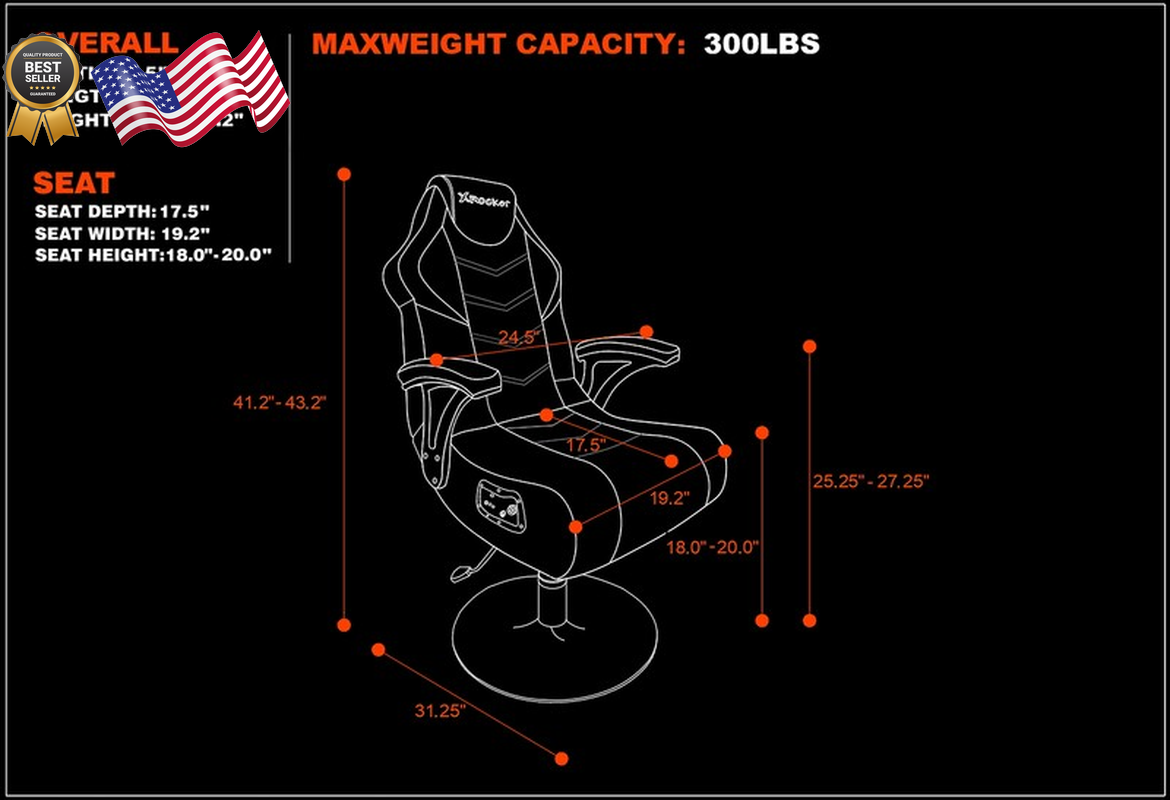 X Rocker Nemesis RGB Pedestal Gaming Chair Black