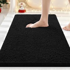 Smiry Luxury Chenille Bathroom Rug 30x20 - Soft, Absorbent, Non-Slip Bath Mat