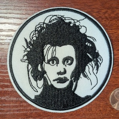 Edward Scissorhands Patch Gothic Portrait Movie Icon Embroidered Iron-On 3.25''
