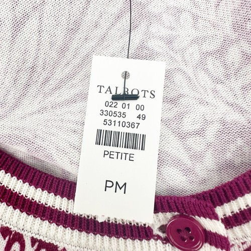 Talbots Petite Cardigan MP Womens Floral Grandmillenial Preppy Classic Feminine - Picture 4 of 10