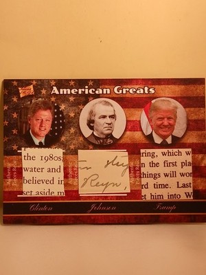 2020 PRESIDENT- TRUMP,CLINTON,JACKSON.PIECES OF THE PAST. RARE! (''US.FLAG'') CARD