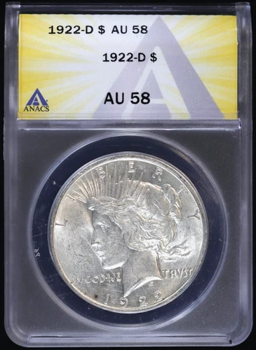 1922-D $1 Peace Silver Dollar ANACS AU 58
