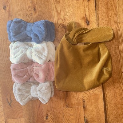 Merit Signature Headbands and Corduroy Tie Cosmetic BAG Influencer Fav Makeup