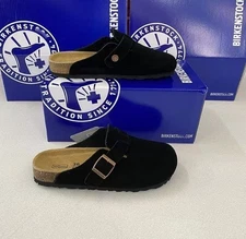 New Birkenstock Boston Classic Suede Soft Leather Gray Green Men's EU Size 35-46