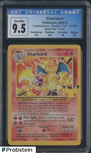 2021 Pokemon Celebrations Base Set 4/102 Charizard CGC 9.5