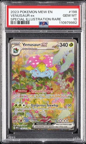 2023 POKEMON MEW EN-151 SPECIAL ILLUSTRATION RARE #198 VENUSAUR EX PSA 10