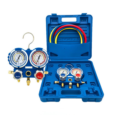Dual Refrigerant Pressure Gauges Air Conditioner Refrigerant Charging Gauge Set