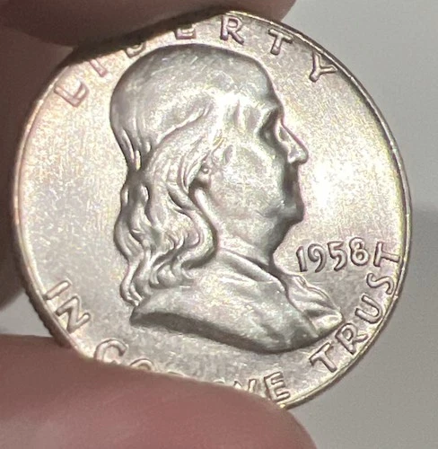 GEM BU UNCIRCULATED UNC MS 1958 SILVER FRANKLIN HALF DOLLAR