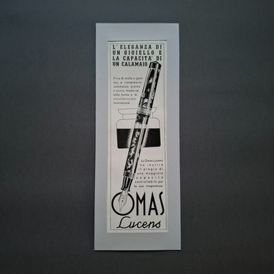 Advertising Fountain Pens ''Omas Lucens'' Original Vintage Print 1935