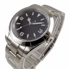 Durable 40mm Tandorio Black Dial Miyota 8215 Sapphire Glass Automatic Mens Watch