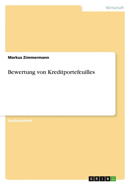 Markus Zimmermann | Bewertung Von Kreditportefeuilles | Taschenbuch | Deutsch-image