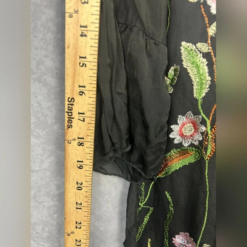 Top túnica boho transparente bordada floral LOLA encaje talla S Foto 4 de 4