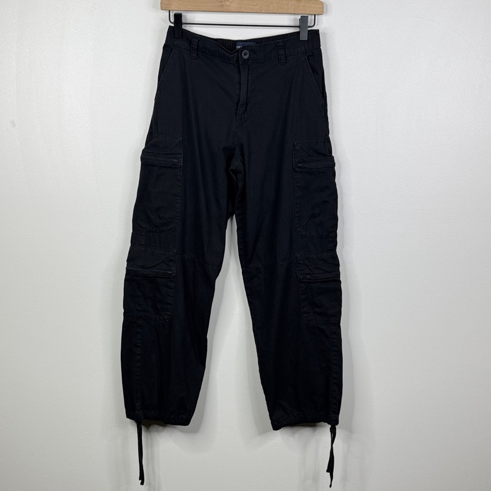 Aeropostale Black Low Rise Cargo Pants Women's XS Y2K Baggy Utility Gorpcore