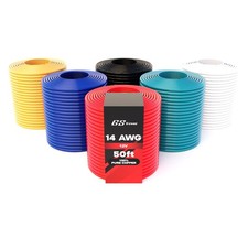 300ft 14 Gauge Wire Oxygen Free Pure Copper Primary Wire, 50ft Roll, 6 Colors...