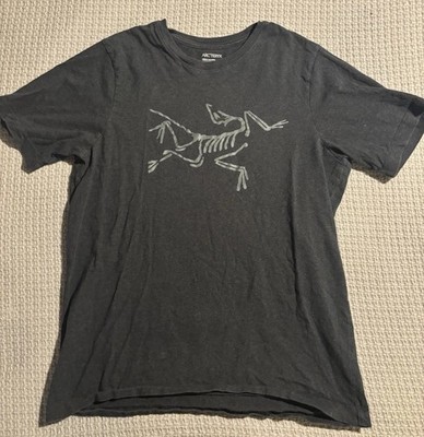 Arc teryx Men s Archaeopteryx Logo T-Shirt Black Short Sleeve 100% Cotton Size S