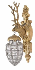 Wall Chandelier Deer Head Wall Light Gold Deer Lamp Antique Hanging Lamp Light