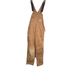 VTG 80s Carhartt Bib Overalls DBL knee Quilt Lined Canvas USA UNION MADE 38x33