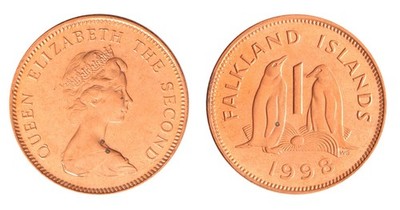 Falkland Islands 1 Penny, 1998-1999, KM #2a, XF-Extremely Fine