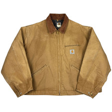 Vintage Carhartt Jacket Mens 3XL Brown Detroit Blanket Lined Canvas Barn USA J01