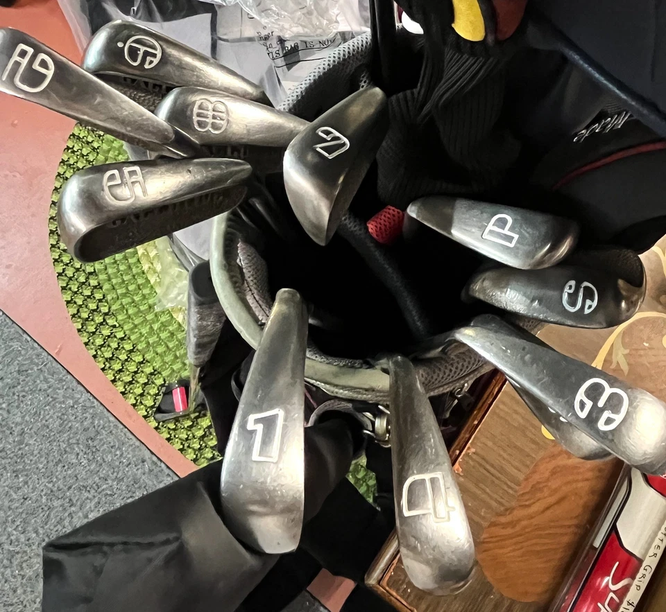 JUEGO DE HIERRO PARA PALOS DE GOLF SPALDING EJECUTIVE 1,2,3,4,5,6,7,8,9,P,S RÍGIDO NUEVO TAMAÑO MEDIANO Foto 2 de 4