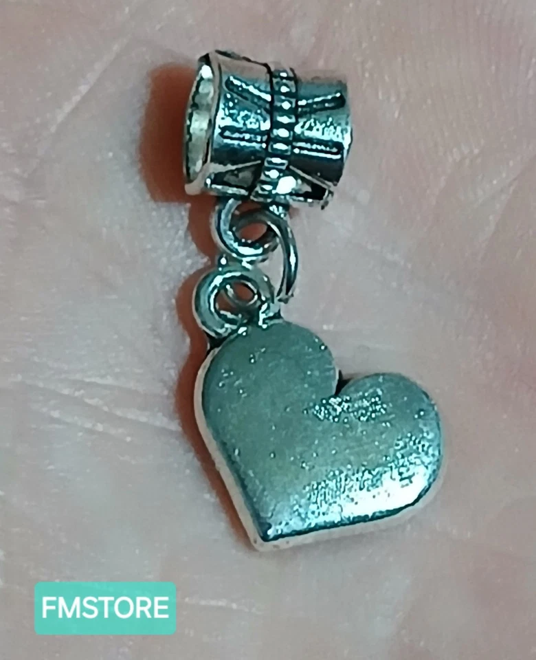 Charm Ciondolo Per Bracciale Cuore I Love You in Acciaio Tono Argento Silver  - Immagine 3 di 3