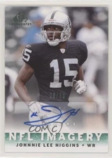 2007 SP Chirography Emerald 28/50 Johnnie Lee Higgins Rookie Auto RC v9t