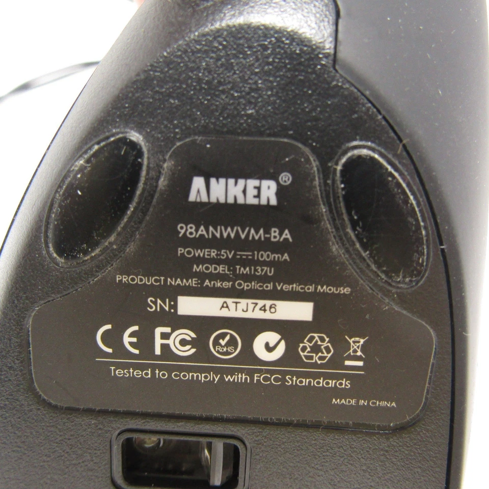 Anker Optical Vertical Ergonomic Mouse TM137U Wired USB Computer PC - Image 4 of 4