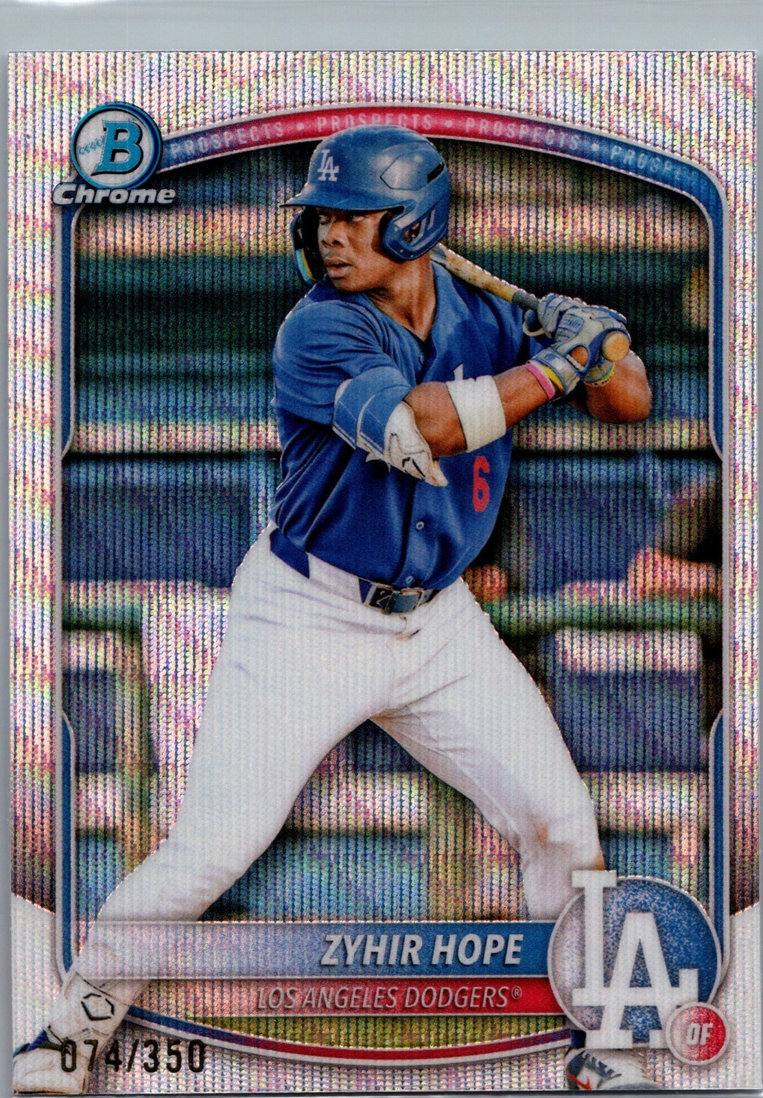 2025 Bowman - Chrome Prospects Zyhir Hope #BCP-2 Wave Refractor /350