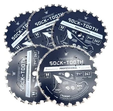 NEW 5-Pack Norske NCSBS409 Framing Circular Saw Blade 7-1/4" 24T ~ Free Ship.