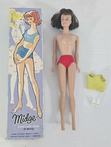 X-978 VINTAGE 1960'S MATTEL BARBIE BRUNETTE MIDGE WITH BOX