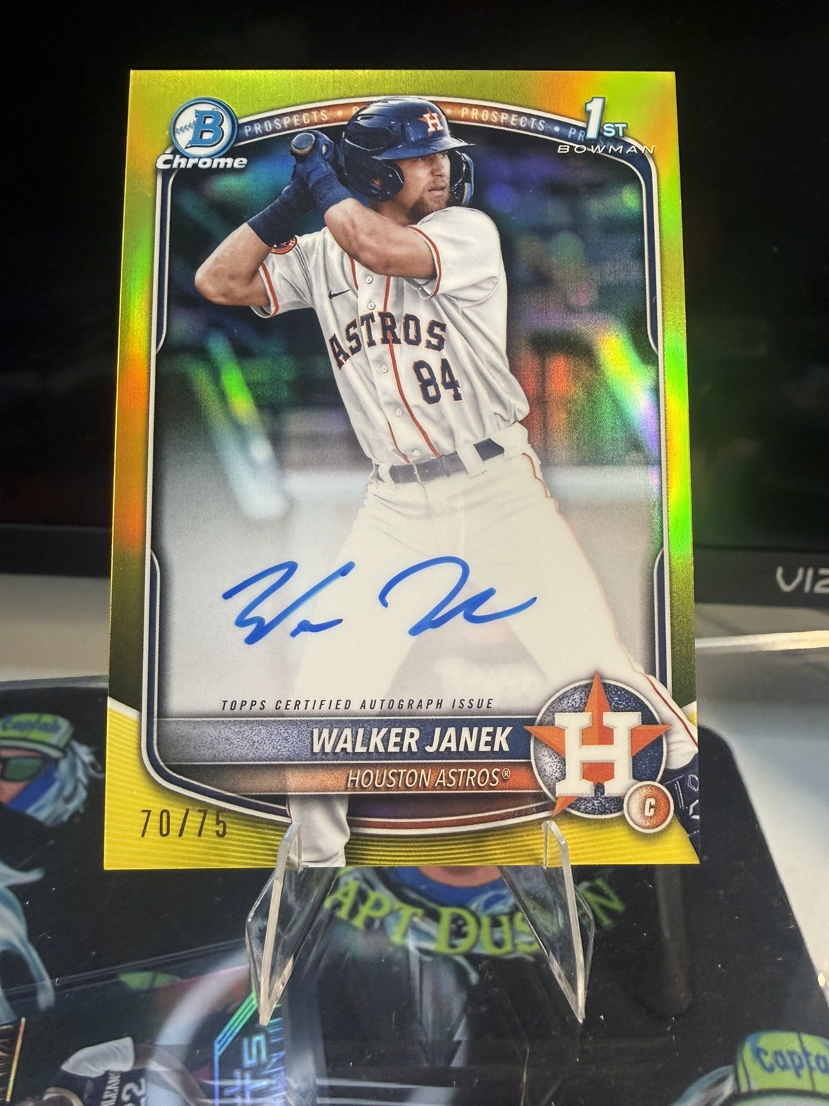 2025 Bowman Chrome Walker Janek 1st Prospect Yellow Refractor Auto #/75 Astros