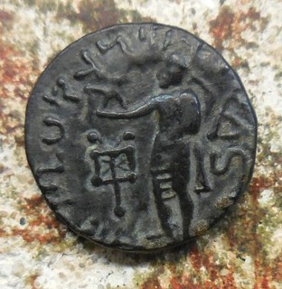 VF Indo Scythian Kingdom Azes 58 12 BC. Tetradrachm (22 mm 9.92 g). Taxila