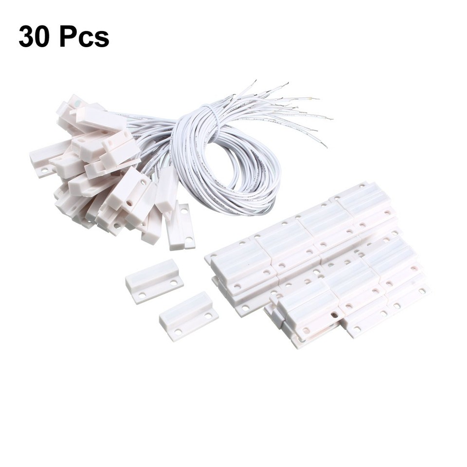 PATIKIL Magnetico Reed Interruttore, 2 Set Normalmente Aperto Chiuso NC NO Cablato Montato Superficie Garage Porta Finestra Contatto Cambia
