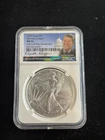 2024 P Silver Eagle $1 FDOI MS70 (Rare) Anna Cabral SIGNED REAGAN LOW POP NO RES