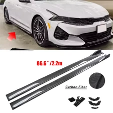 For KIA K5 GT GT-line 86.6" Carbon Style Side Skirts Rocker Panel Lip